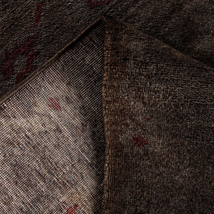 Brown Overdyed Wool Rug - 4'2" x 6'3"