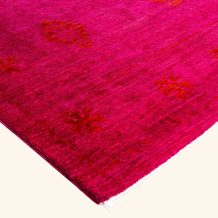 Pink Overdyed Wool Rug - 5' x 8'1"