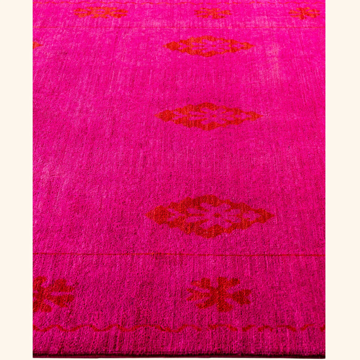 Pink Overdyed Wool Rug - 5' x 8'1"