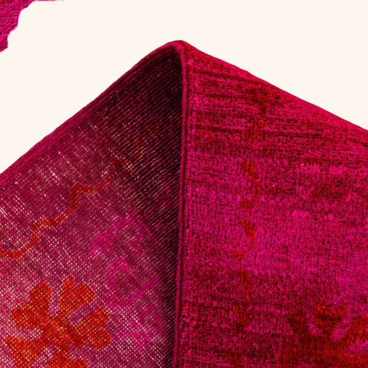 Pink Overdyed Wool Rug - 5' x 8'1"