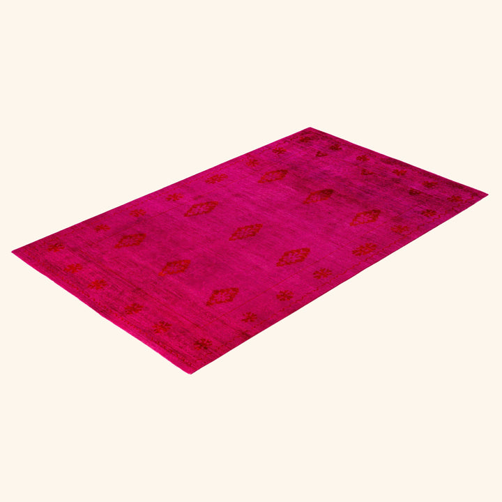 Pink Overdyed Wool Rug - 5' x 8'1"