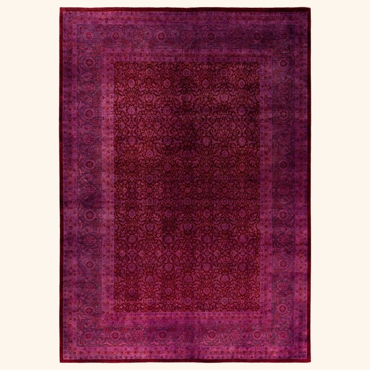 Purple Overdyed Wool Rug - 10'3" x 14'2"