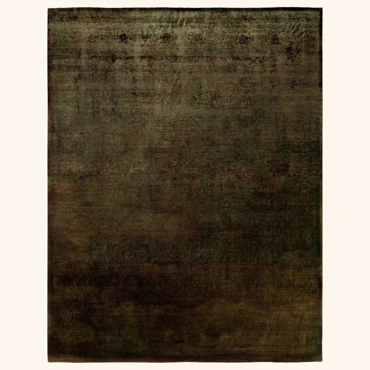 Brown Overdyed Wool Rug - 8'2" x 10'3"