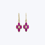 Mini Deco Drop Earrings In Ruby