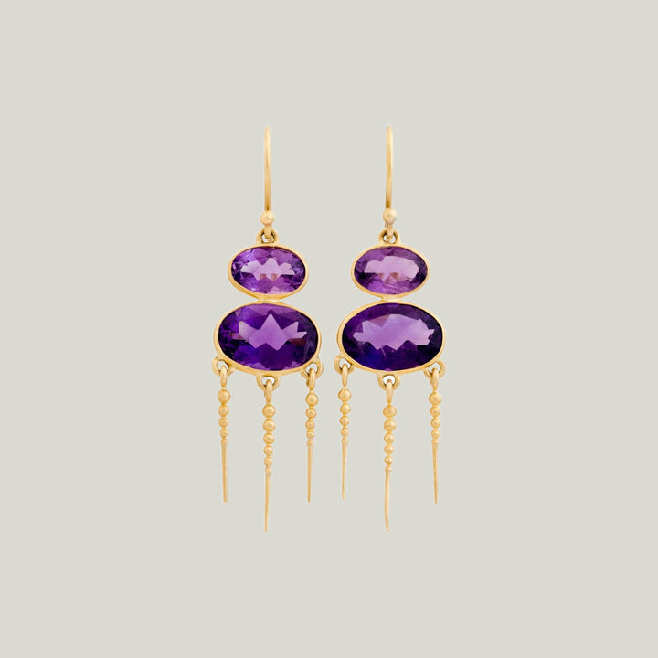 Short Mantis Earrings In Amethyst