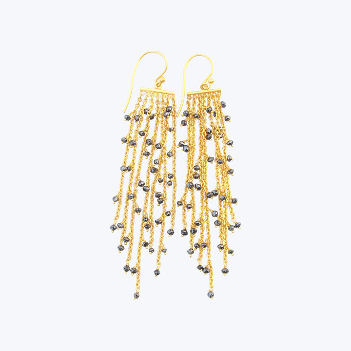 Black Diamond Waterfall Earrings