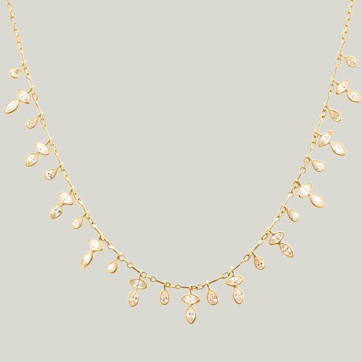 Marquise + Pear Shape Diamond Demi Fringe Necklace