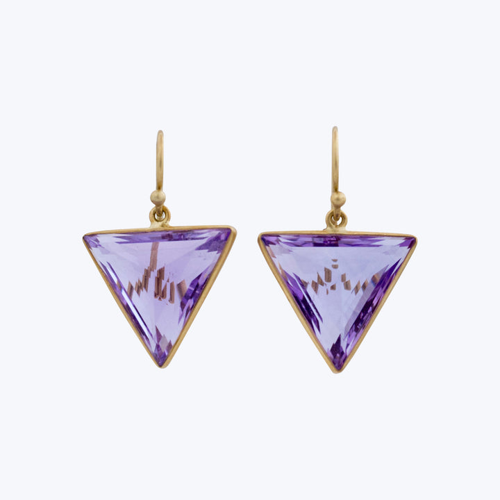 Amethyst Triangle Earrings