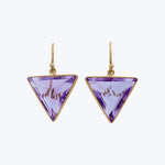 Amethyst Triangle Earrings