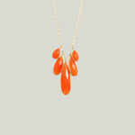 Carnelian 5 Drop Graduated Teardrop Necklace