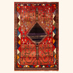 Vintage Traditional Persian Gabbeh Wool Rug - 4'4" x 6'10"