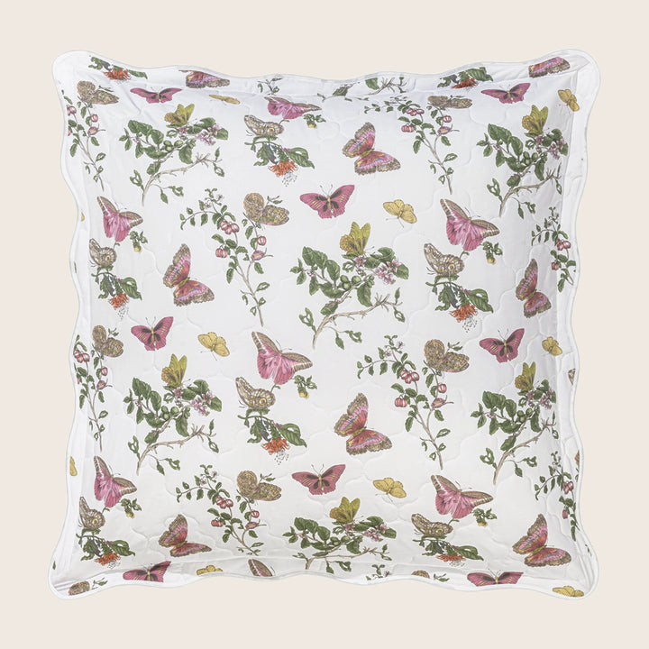 Baudin Butterfly Percale Quilted Sham, Pink