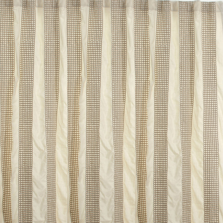 Jute Grid Ivory Curtain Panel