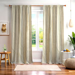 Jute Grid Ivory Curtain Panel