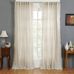 Bohemian Frayed Linen Curtain Panel