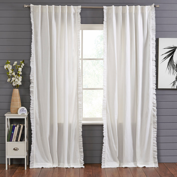 Bohemian Frayed Linen Curtain Panel