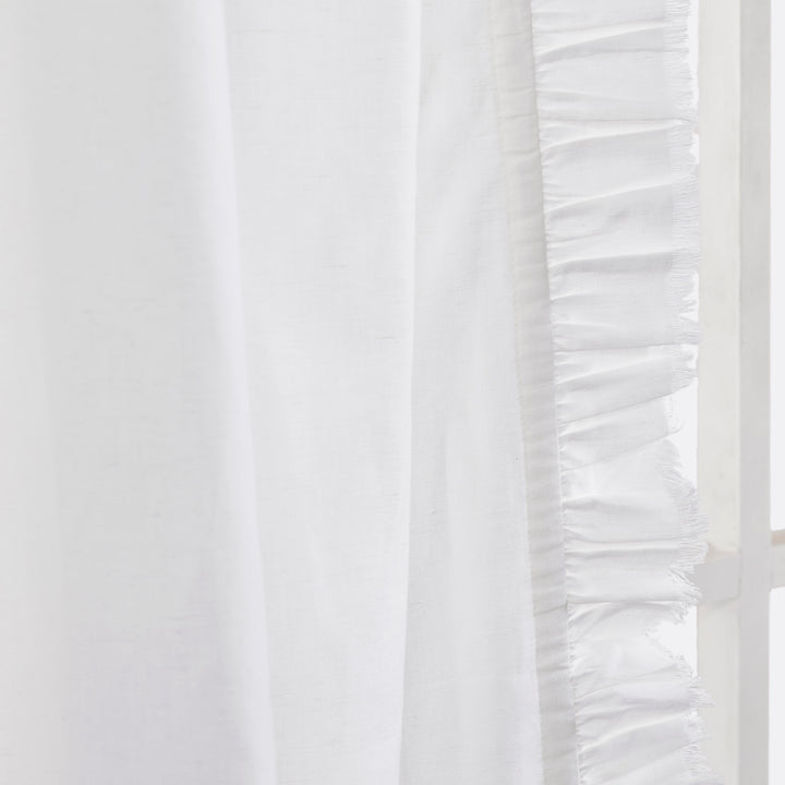 Bohemian Frayed Linen Curtain Panel