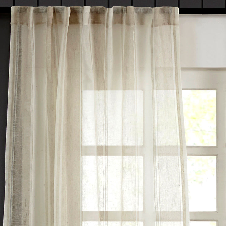 Lurex Linen Striped Curtain Panel