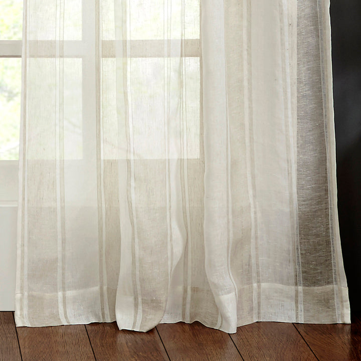 Lurex Linen Striped Curtain Panel