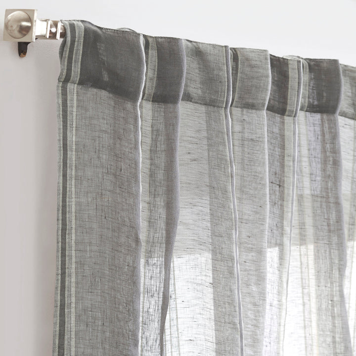 Lurex Linen Striped Curtain Panel