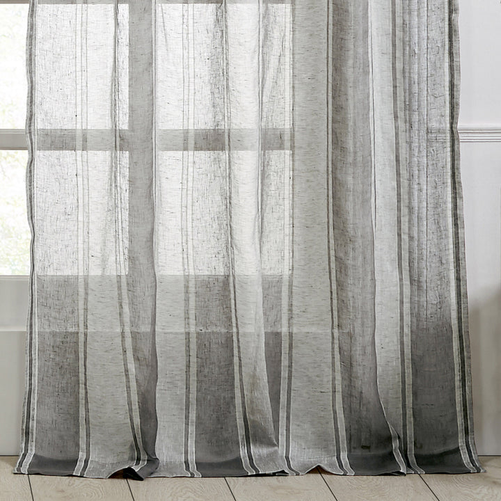Lurex Linen Striped Curtain Panel