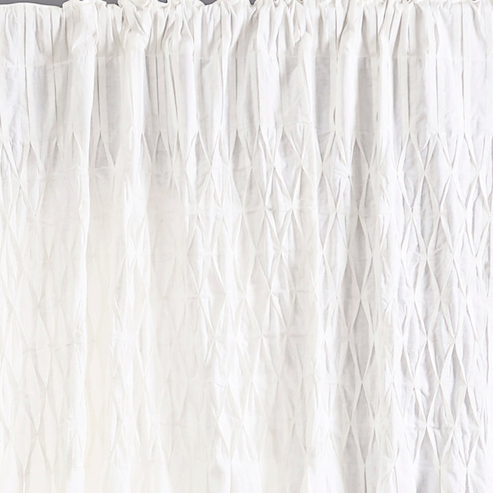 Smocking Stitch Linen Curtain Panel