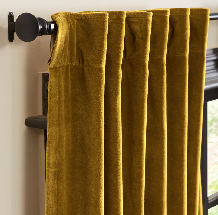 Stella Plush Cotton Velvet Curtain Panel