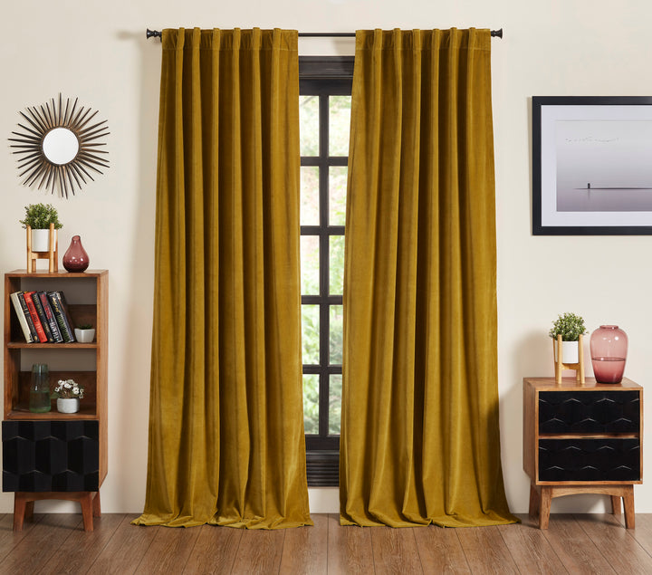 Stella Plush Cotton Velvet Curtain Panel