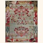 Pink Grey Alchemy Traditional Silk Wool Blend Rug - 8' x 10'5"