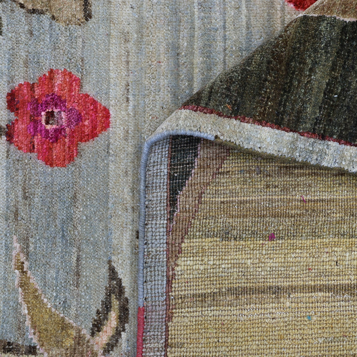 Pink Grey Alchemy Traditional Silk Wool Blend Rug - 8' x 10'5"