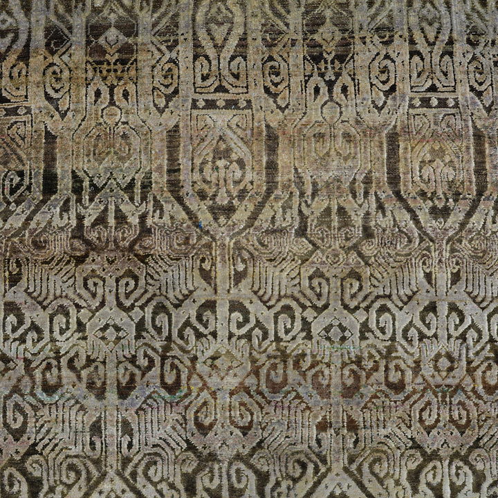 Brown Alchemy Traditional Silk Wool Blend Runner - 2'11" x 15'3"