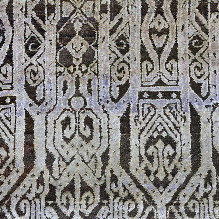 Brown Alchemy Traditional Silk Wool Blend Runner - 2'11" x 15'3"