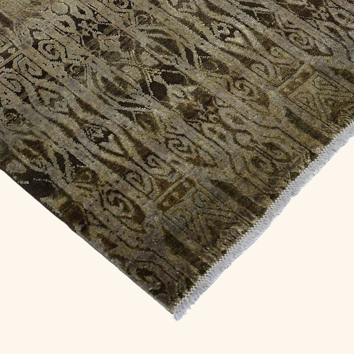 Brown Alchemy Traditional Silk Wool Blend Runner - 2'11" x 15'3"