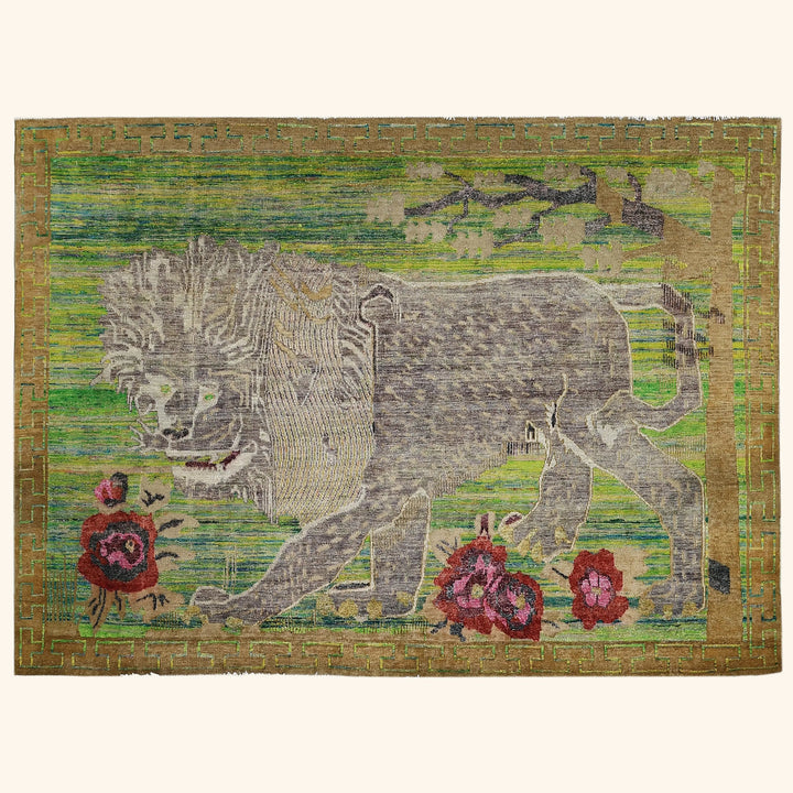 Green Alchemy Transitional Silk Wool Blend Rug - 6' x 4'5"