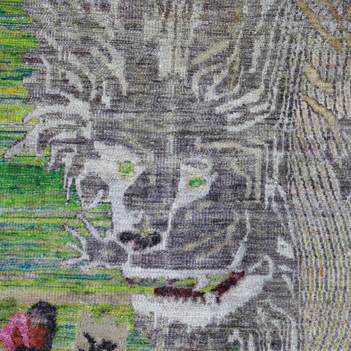Green Alchemy Transitional Silk Wool Blend Rug - 6' x 4'5"