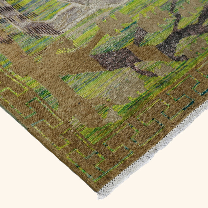 Green Alchemy Transitional Silk Wool Blend Rug - 6' x 4'5"