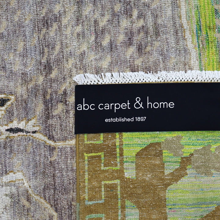 Green Alchemy Transitional Silk Wool Blend Rug - 6' x 4'5"