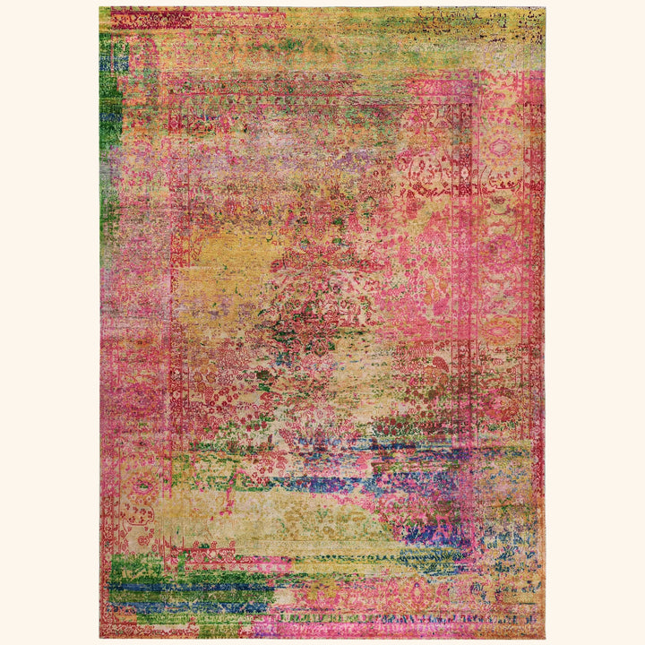 Pink Multicolored Alchemy Transitional Silk Rug - 9'3" x 13'5"