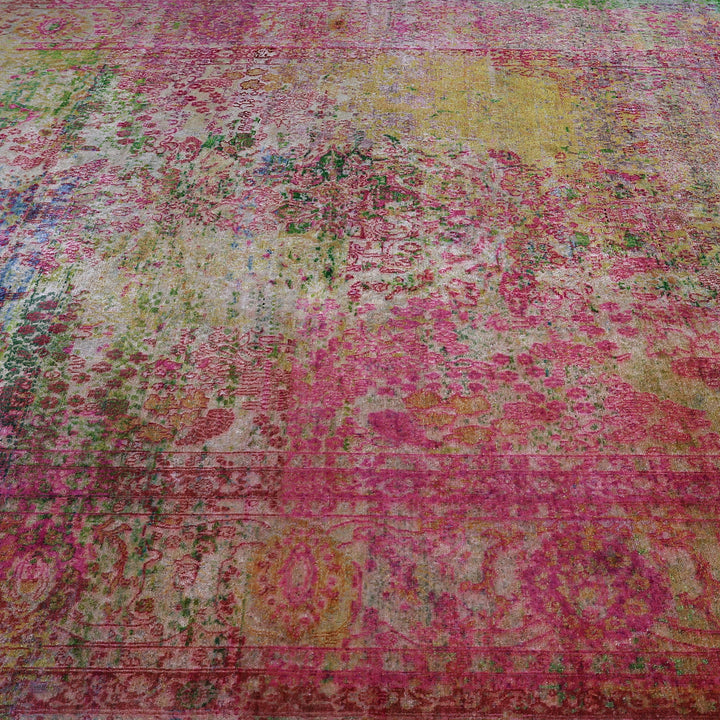 Pink Multicolored Alchemy Transitional Silk Rug - 9'3" x 13'5"