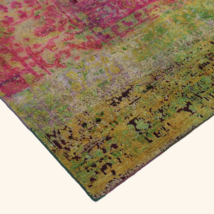 Pink Multicolored Alchemy Transitional Silk Rug - 9'3" x 13'5"