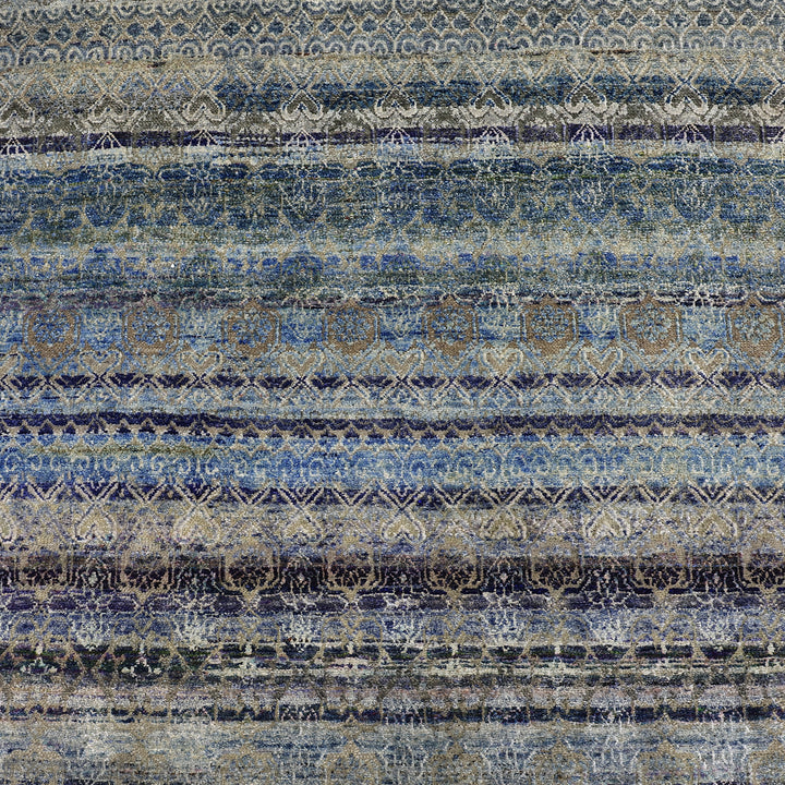 Blue Alchemy Traditional Silk Wool Blend Runner - 4'1" x 13'5"