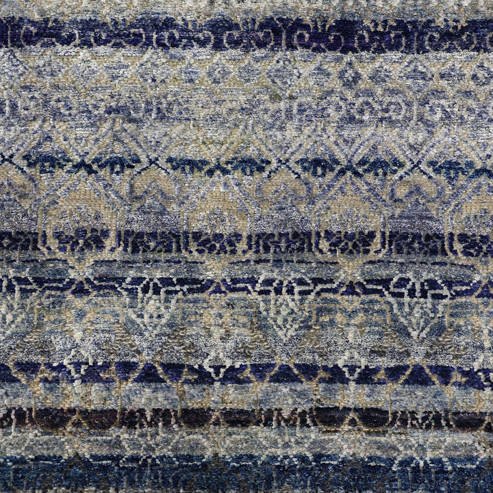 Blue Alchemy Traditional Silk Wool Blend Runner - 4'1" x 13'5"