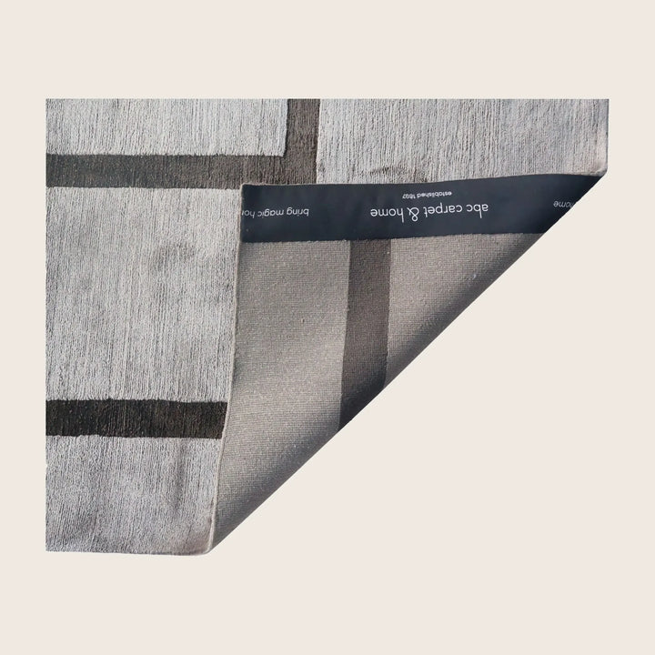 Grey Tibetan Contemporary Silk Rug - 10' x 14'