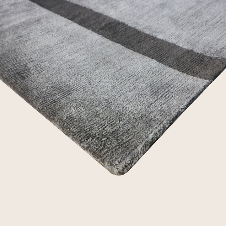 Grey Tibetan Contemporary Silk Rug - 10' x 14'