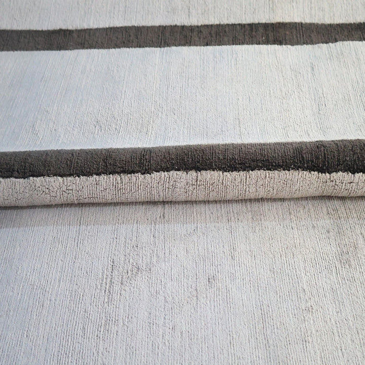 Grey Tibetan Contemporary Silk Rug - 10' x 14'