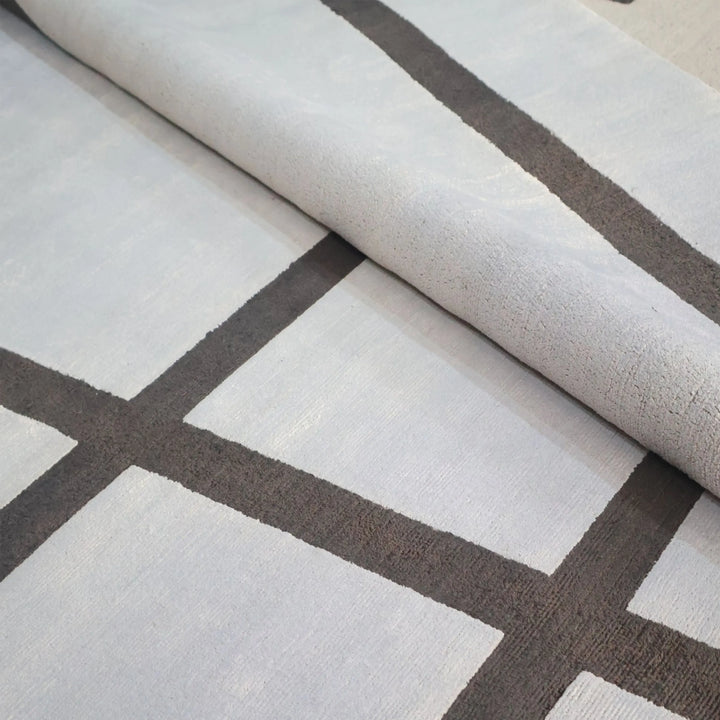 Grey Tibetan Contemporary Silk Rug - 10' x 14'