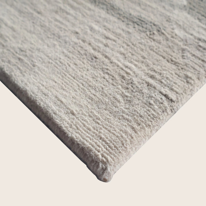 Natural Multi Tibetan Contemporary Wool Silk Blend Rug - 6' x 9'