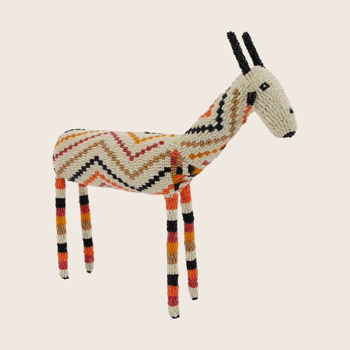 Small Orange Chevron Beaded Antelope