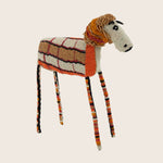 Small Orange Check Beaded Horse