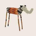 Medium Orange Chevron Beaded Elephant